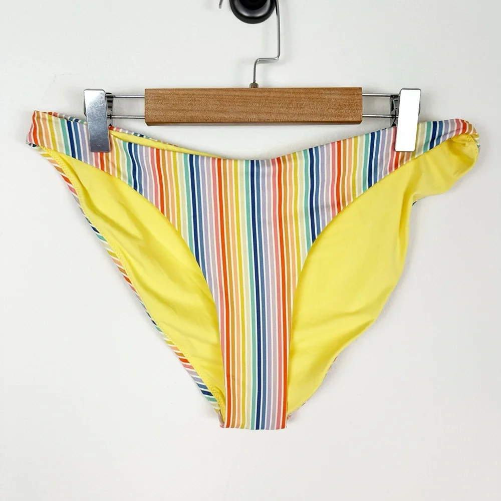 NWT Marine Layer‎ Reversible Havana Halter Bikini Stripe Swimsuit M/L